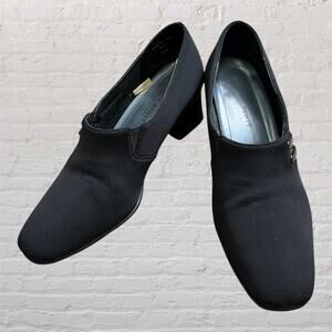 Karen Scott Soft Step Black Slip On Heels Womens Size 5.5 M Comfort Shoes